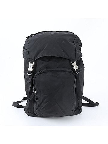 Prada Prada Tessuto Nylon Triangle Logo Backpack/Shoulder Bag/Handbag, Black, Men's (view 1)