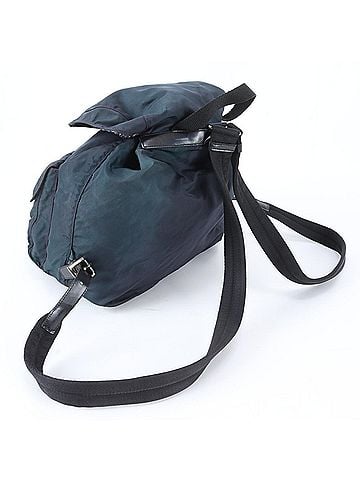 Prada Prada Tessuto Nylon B2811 Leather Backpack/Handbag with Guarantee Card, Navy Blue, Women's (view 2)