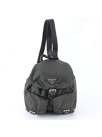 Prada Prada Tessuto Nylon Triangle Logo Leather Backpack Shoulder Bag Handbag for Women (view 1)