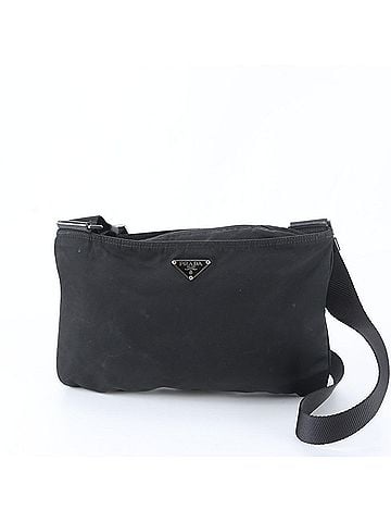 Prada Prada Tessuto Nylon Triangle Logo Shoulder Bag Messenger Black Men's (view 1)