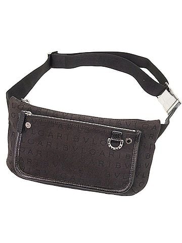 Bvlgari BVLGARI Logomania Canvas Black Bag, Body Waist 0366 Men's (view 1)