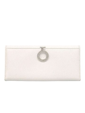 Bvlgari BVLGARI Logo Clip Leather White Silver Long Wallet 0325BVLGARI (view 1)
