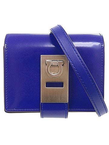 Salvatore Ferragamo Salvatore Ferragamo Gancini Leather Blue Shoulder Bag 1437 (view 1)
