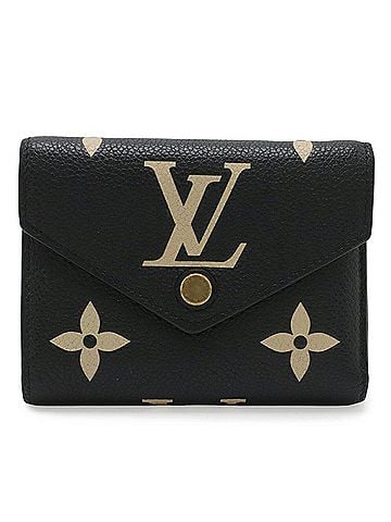 Louis Vuitton LOUIS VUITTON Louis Vuitton Monogram Empreinte Portefeuille Victorine Tri-fold Bi-color Black Beige M80968 (view 2)