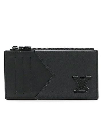 Louis Vuitton LOUIS VUITTON LV Aerogram Coin Card Holder Wallet/Coin Case Leather Purse Black M82068 (view 1)