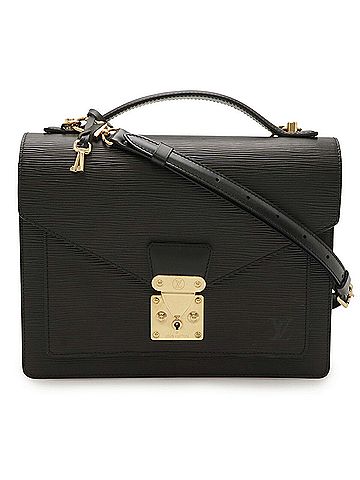 Louis Vuitton LOUIS VUITTON Louis Vuitton Epi Monceau Handbag, Clutch Bag, Shoulder Noir Black, Key Missing, M52122 (view 2)