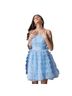 Mac Duggal 100% Polyester 100% Acetate Blue White Cocktail Dress Size 4 - photo 2