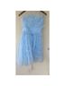 Mac Duggal 100% Polyester 100% Acetate Blue White Cocktail Dress Size 4 - photo 11