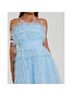 Mac Duggal 100% Polyester 100% Acetate Blue White Cocktail Dress Size 4 - photo 4