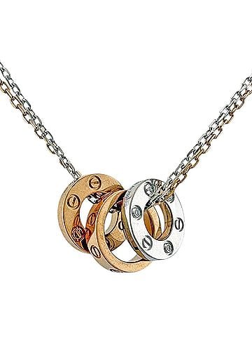 Cartier Cartier Three Hoop Necklace, 18K White Gold, Diamond, Women's, CARTIER (view 1)