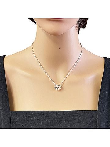 Cartier Cartier Three Hoop Necklace, 18K White Gold, Diamond, Women's, CARTIER (view 2)