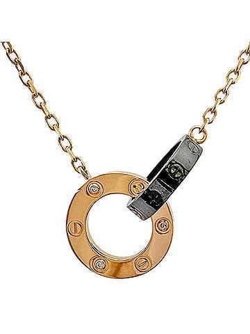 Cartier Cartier Love Circle Necklace, 18K Pink Gold, Diamond, Women's, CARTIER (view 1)
