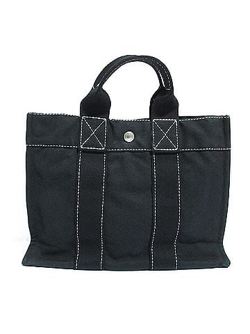 Hermès HERMES Deauville PM Canvas Tote Bag Handbag Black Women's (view 1)