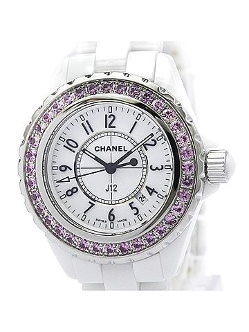 Chanel CHANEL J12 Pink Sapphire Ceramic Quartz Ladies Watch H1181 Polished (view 1)
