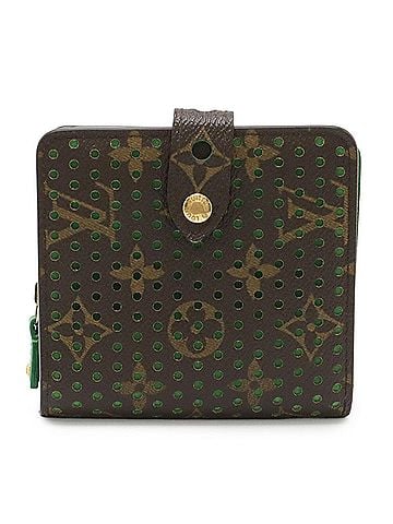 Louis Vuitton LOUIS VUITTON Louis Vuitton Monogram Perforated Compact Zip Bi-fold Wallet, Vert Green M95218 (view 1)