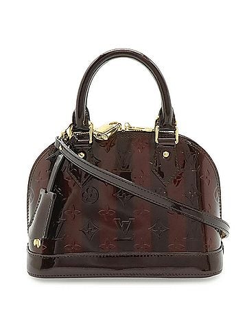 Louis Vuitton LOUIS VUITTON Louis Vuitton Monogram Vernis Rayures Alma BB Handbag Shoulder Bag Amarante Valentine's Day Limited Edition M91700 (view 2)