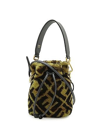 Fendi FENDI Zucca Montresor Mini Bucket Bag Shoulder Handbag Fur Leather Brown 8BS010 (view 1)