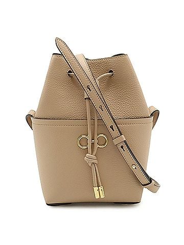 Salvatore Ferragamo Salvatore Ferragamo Double Gancini Shoulder Bag/Handbag, Leather, Pink Beige, AU-22 0382 (view 2)