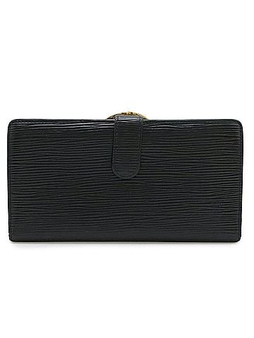 Louis Vuitton LOUIS VUITTON Louis Vuitton Epi Continental Viennois Long Wallet Leather Noir Black M63252 (view 1)