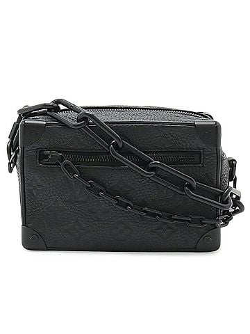 Louis Vuitton LOUIS VUITTON Louis Vuitton Taurillon Monogram Mini Soft Trunk Shoulder Bag with Plastic Chain, Noir Black M55702 (view 2)