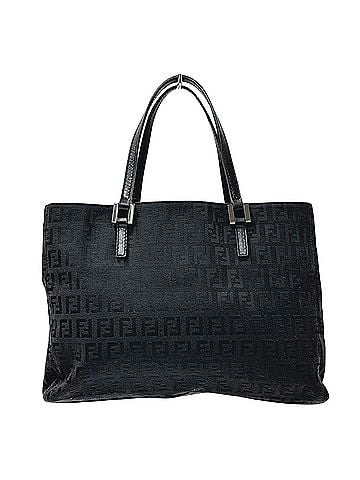 Fendi Fendi FENDI handbag for women, brand name tote bag, handbag, Zucchino canvas, black, 8BH072, black mini bag (view 2)