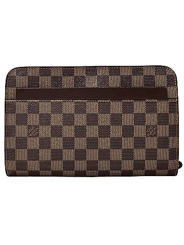 Louis Vuitton Louis Vuitton LOUIS VUITTON Damier Handbag for Men, Brand Clutch Bag, Second Saint Louis, Ebene Brown N51993 (view 1)