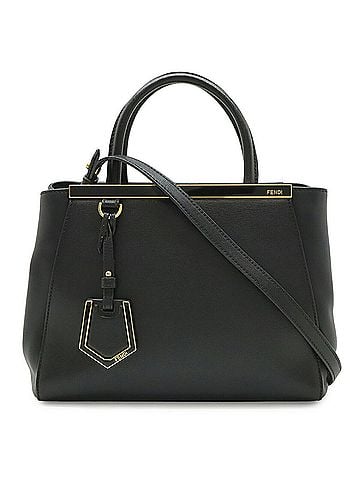 Fendi FENDI Petite 2Jours handbag, tote bag, shoulder leather, black, 8BH253 (view 1)