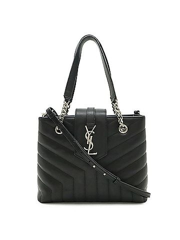 Yves Saint Laurent SAINT LAURENT PARIS Yves Saint Laurent YSL Loulou Chain Shoulder Bag, Quilted Leather, Black, 502717 (view 2)