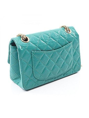 Chanel Chanel 2.55 Mini Matelassé Shoulder Bag/Handbag, Calfskin Leather, Women's, Green (view 2)
