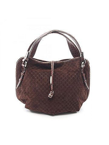 Céline Celine Bittersweet Macadam Embossed Handbag, Suede Leather, Women's, Brown (view 1)