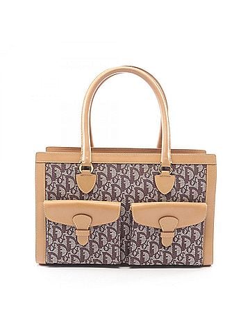 Christian Dior Christian Dior Dior Trotter Tote Bag Handbag Canvas Leather Women's Beige Brown (view 1)