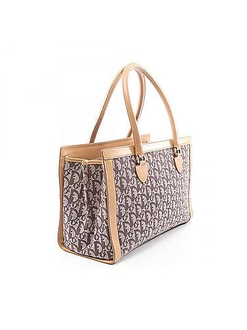 Christian Dior Christian Dior Dior Trotter Tote Bag Handbag Canvas Leather Women's Beige Brown (view 2)