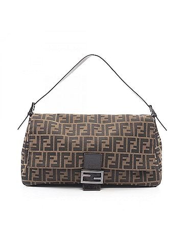 Fendi Fendi Mamma Bucket Zucca Shoulder Bag/Handbag, Canvas and Leather, Women's, Brown/Black (view 1)