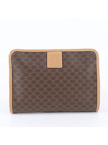 Céline Celine Macadam Leather Second Bag Clutch Handbag Pouch Brown Men's (view 1)