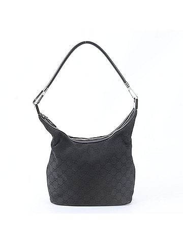 Gucci Gucci GG Canvas Hobo 01234 Leather One-Shoulder Bag Handbag Black Women's (view 1)