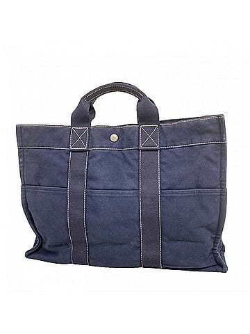 Hermès Hermes Deauville MM Canvas Tote Bag, Navy, Men's & Women's (view 1)