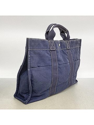 Hermès Hermes Deauville MM Canvas Tote Bag, Navy, Men's & Women's (view 2)