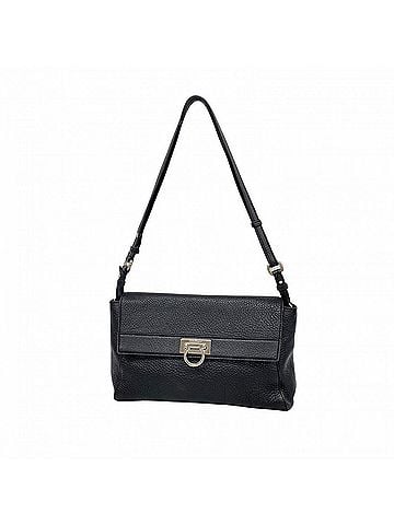 Salvatore Ferragamo Salvatore Ferragamo Gancini Leather Shoulder Bag, Black, Women's (view 1)
