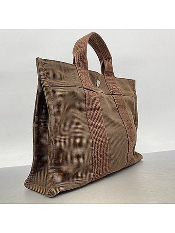 Hermès Hermes Herline PM Canvas Tote Bag, Brown, for Men and Women (view 2)