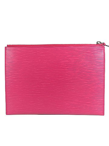 Louis Vuitton LOUIS VUITTON M62253 Epi Pochette Plat Bag, Second Handbag, Pouch, Clutch Leather, Women's, Coquelicot Pink (view 2)