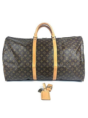 Louis Vuitton LOUIS VUITTON M41422 Monogram Keepall 60 Bag, Handbag, Travel Boston Canvas, Men's, Women's, Brown (view 1)