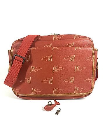 Louis Vuitton LOUIS VUITTON M80028 LVCUP Louis Vuitton Cup Calvi Bag, Crossbody Flap Messenger Shoulder Leather, Canvas, Men's, Women's, Avocado Orange (view 1)