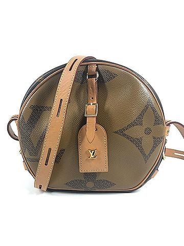 Louis Vuitton LOUIS VUITTON M44604 Giant Monogram Boite Chapeau Souple Pochette, Round, Crossbody Bag, Shoulder Canvas, Men's/Women's, Brown (view 1)