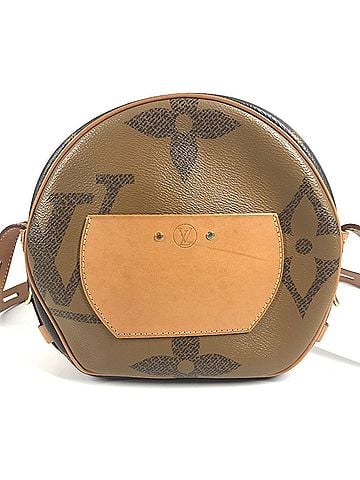 Louis Vuitton LOUIS VUITTON M44604 Giant Monogram Boite Chapeau Souple Pochette, Round, Crossbody Bag, Shoulder Canvas, Men's/Women's, Brown (view 2)