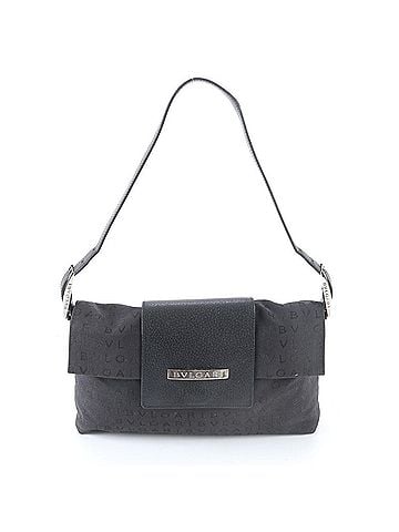 Bvlgari Bvlgari Logomania Leather Canvas One-Shoulder Bag Handbag Black Women's (view 1)