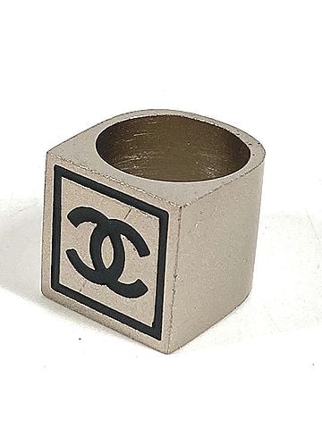 Chanel CHANEL Chanel Accessories Logo CC Coco Mark Ring Metal Silver Men's Women's 1 (view 1)
