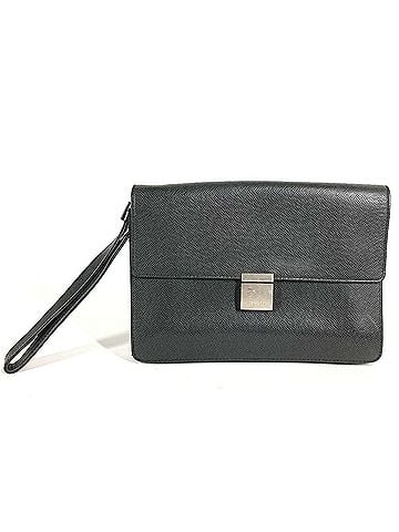 Louis Vuitton LOUIS VUITTON M30782 Taiga Selenga Bag Strap Flap Handbag Pouch Clutch Second Leather Men's Women's Ardoise Black (view 1)