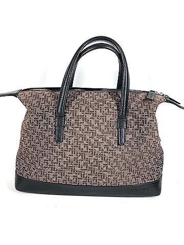 Loewe LOEWE Vintage All-Over Print Logo Bag Tote Handbag Leather Canvas Women's Black (view 1)