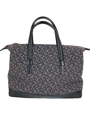 Loewe LOEWE Vintage All-Over Print Logo Bag Tote Handbag Leather Canvas Women's Black (view 2)