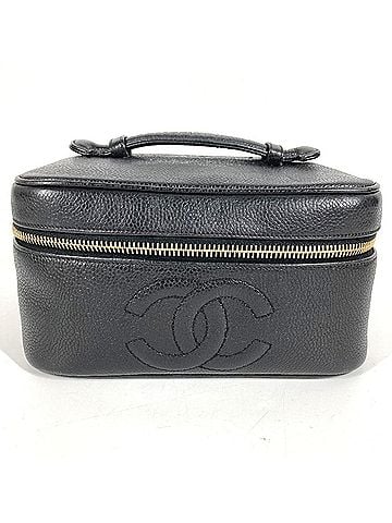 Chanel CHANEL A01997 CC Coco Mark Logo Horizontal Bag Vanity Handbag Pouch Box Caviar Leather Women's Black (view 1)